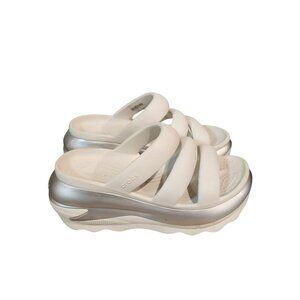 CROCS Mega Crush Metallic Triple Strap Platform Sandals M7 W9
